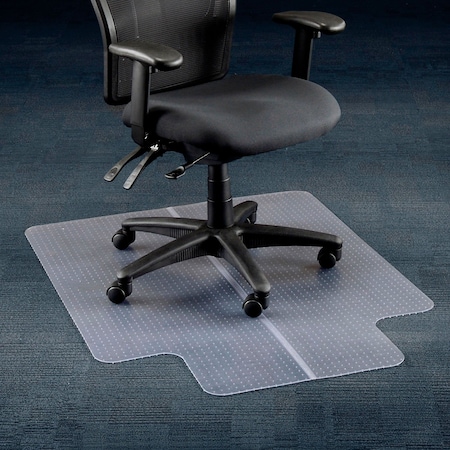 Interion By Global Industrial Interion Office Chair Mat for Carpet, 36inW x 48inL with 20in x 10in Lip, Straight Edge 607899